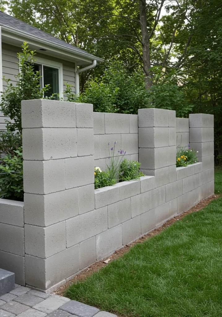 Concrete Panel Wall for Sleek Privacy