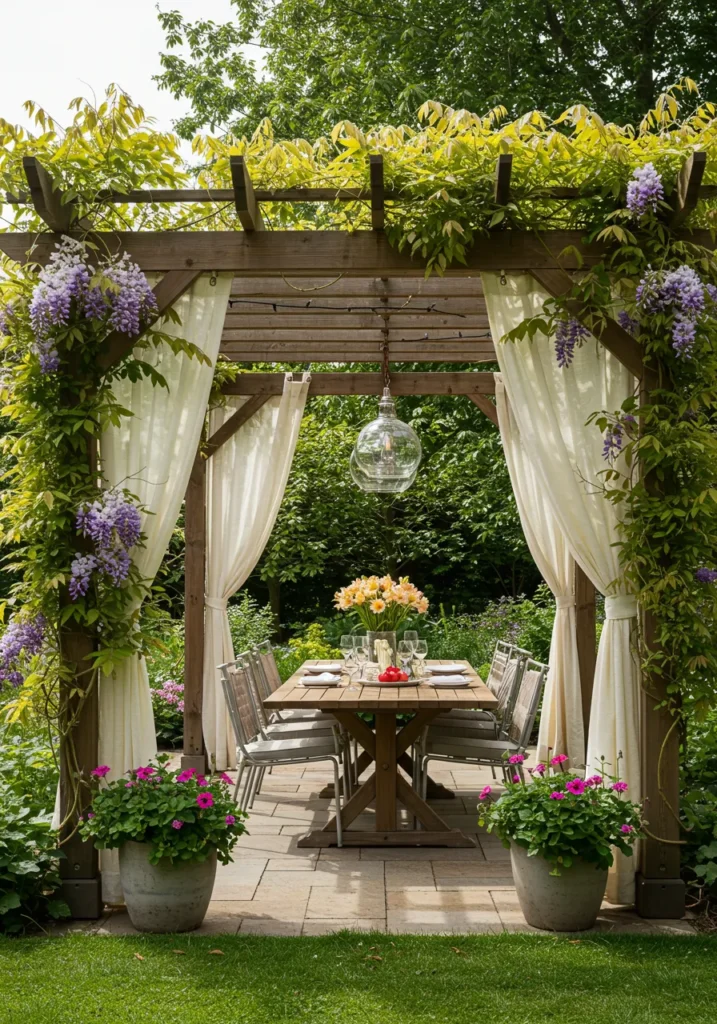 Pergola with Draped Plants