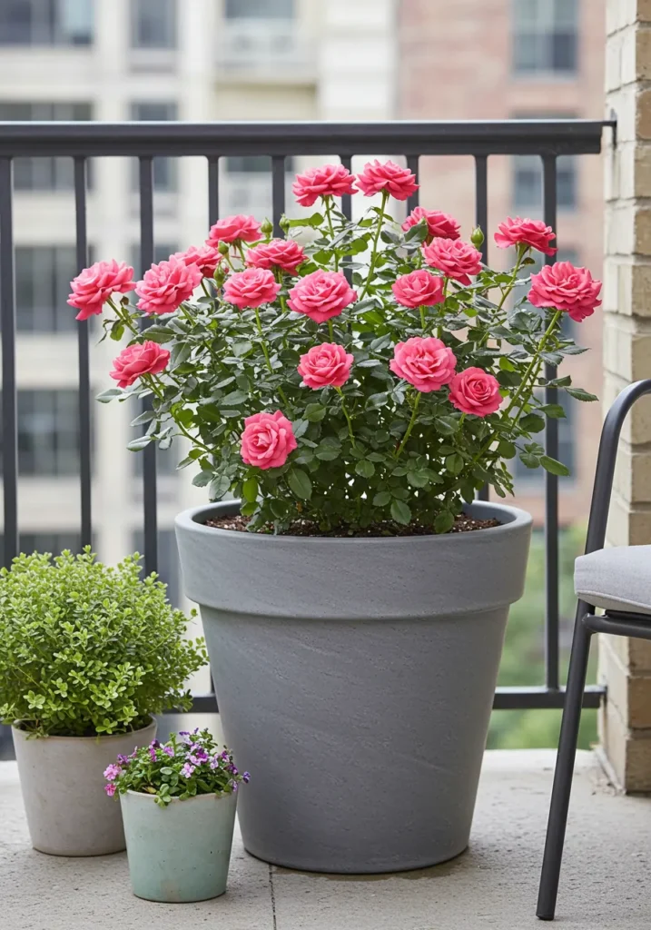 Potted Rose Balcony Garden
