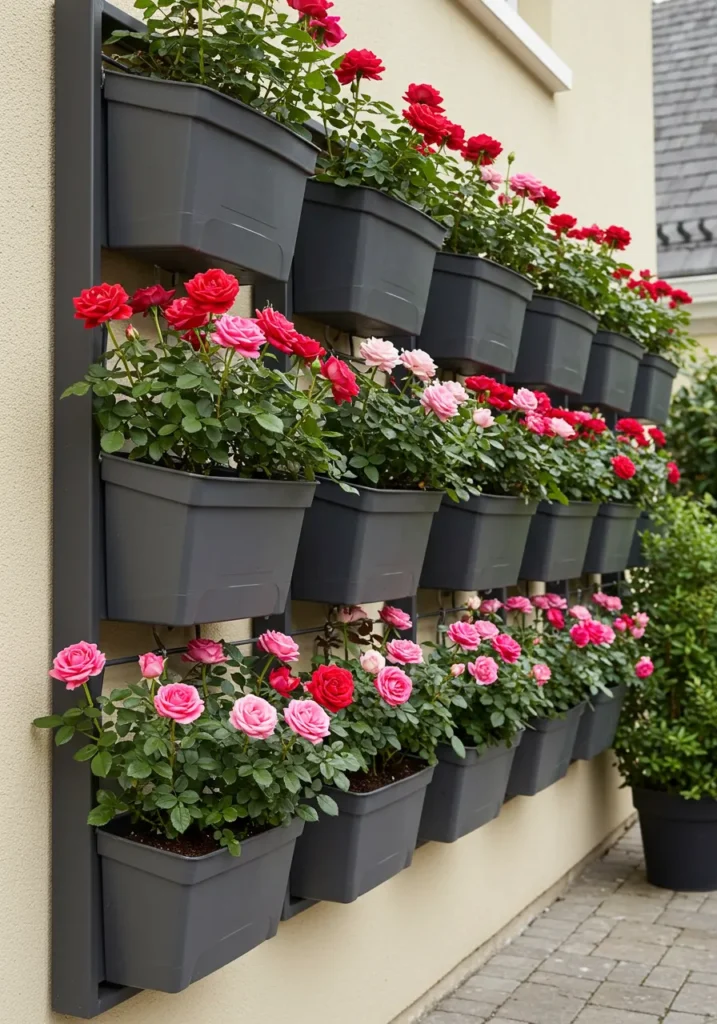Rose Wall Art with Planter Boxes