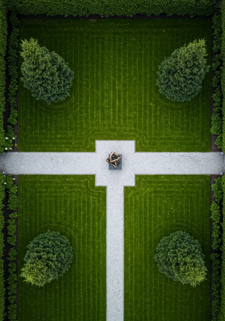 Symmetrical Planting with a Central Feature