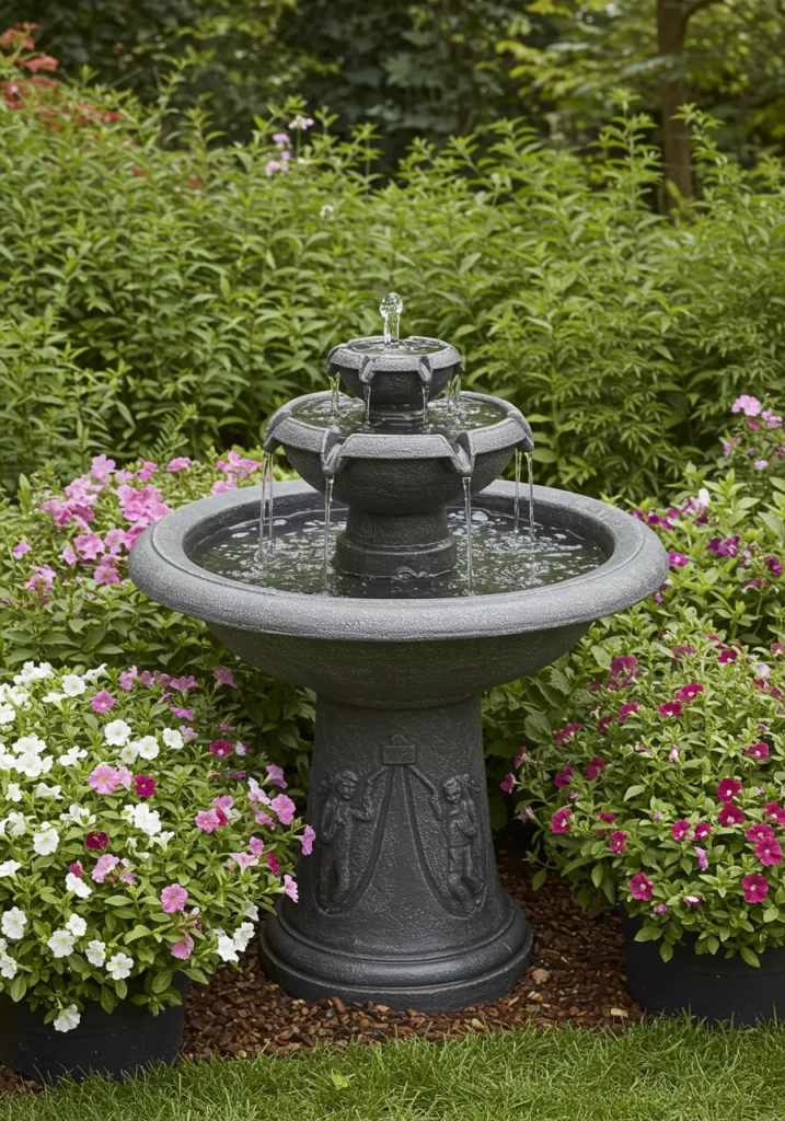 Water Feature Flower Garden