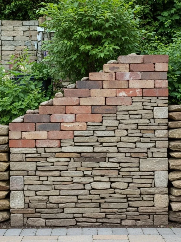Natural Wall Using Found Materials