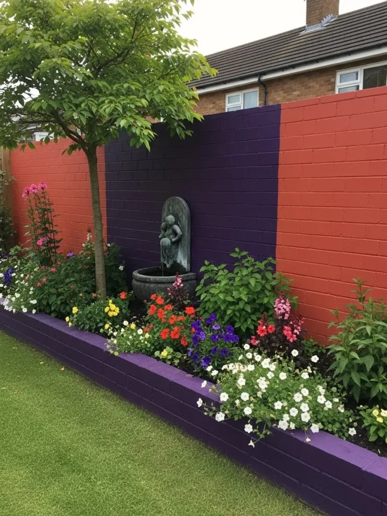 Painted Backdrop for a Flower Border