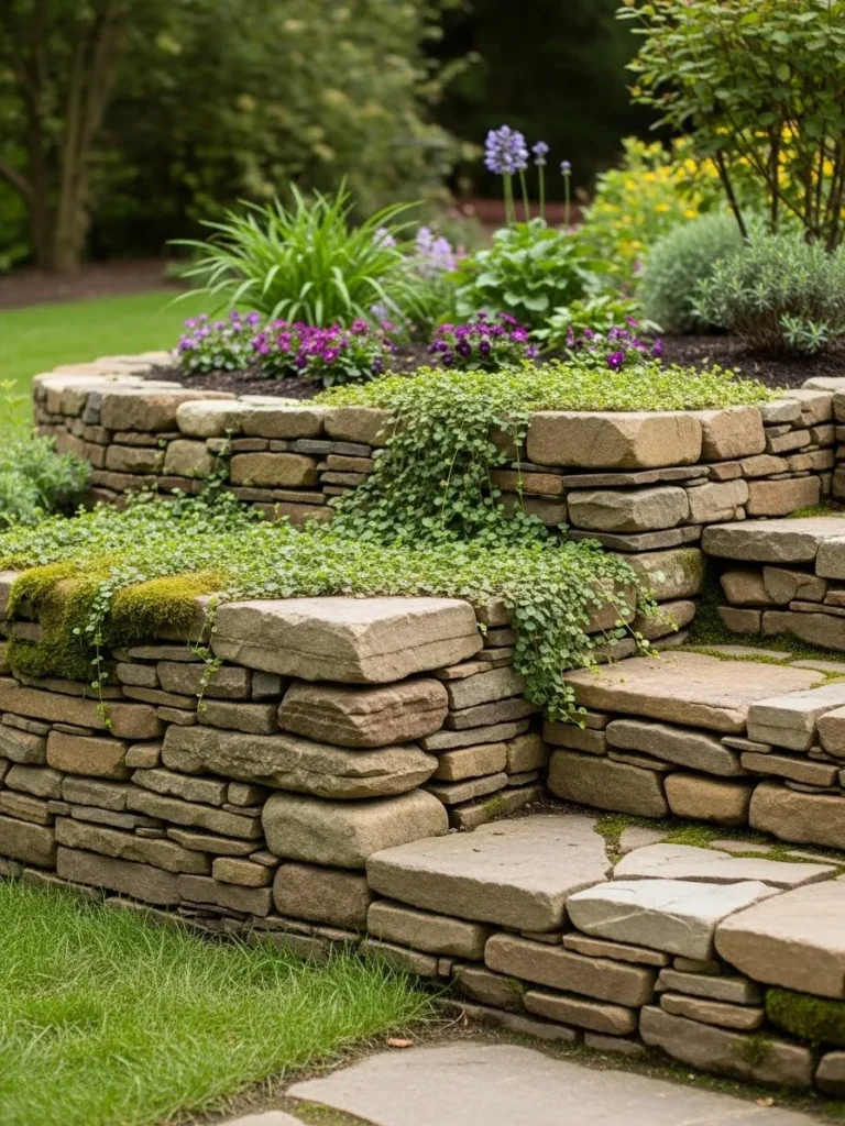 Rustic Stone Wall for Cottage Charm
