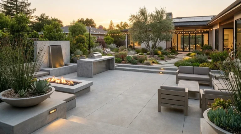 12 Modern Patio Ideas Featuring Concrete Patios and Beautiful Backyard Designs