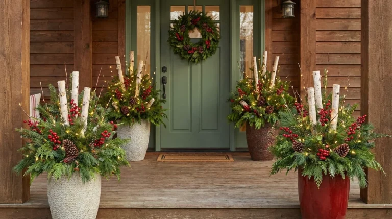 12 Christmas Porch Pot Ideas for a Festive Entryway