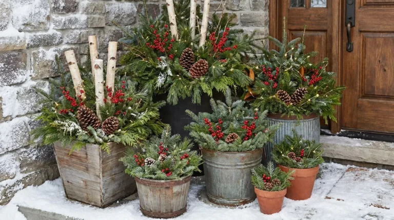11 Winter Planters Outdoor Ideas With Evergreen Greenery